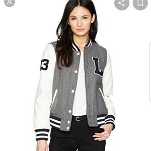 New Levi's Women's Mixed Media Letterman Bomber Ja